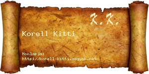 Korell Kitti névjegykártya